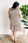 Tiered Sleeveless Dress In Soft Leopard