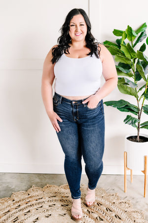 Ribbed Seamless Reversible Top In White