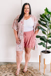 Dressy Drawstring Shorts In Rosy Mauve