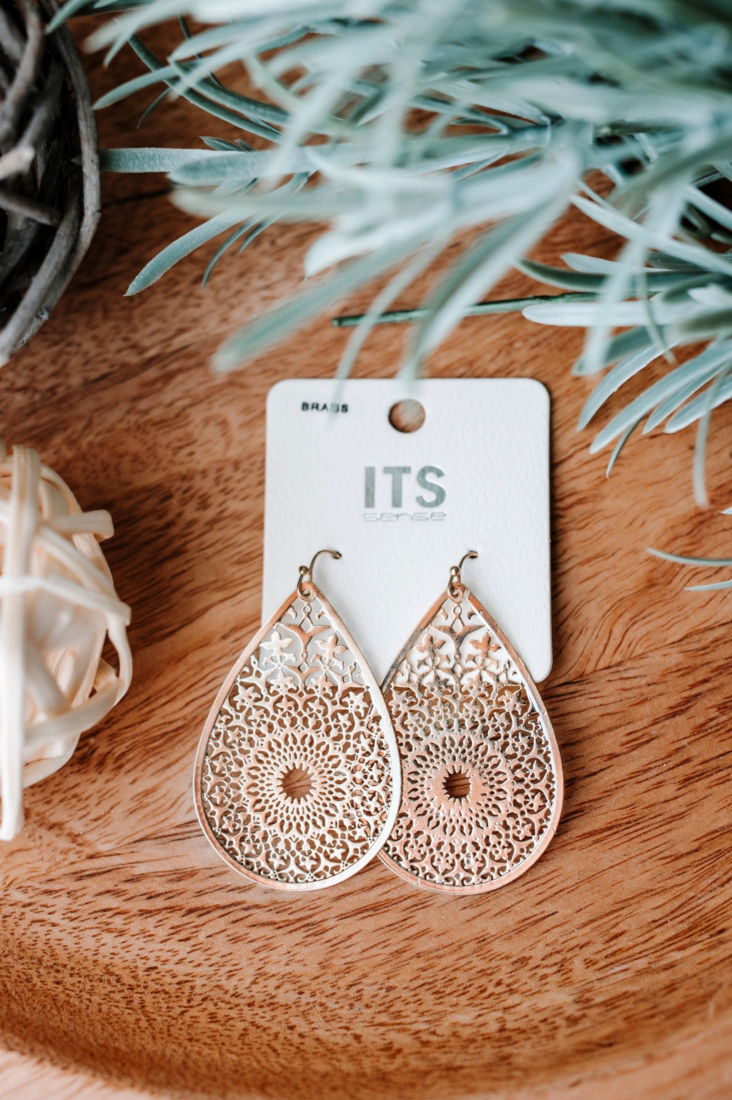 Cut Out Detailed Earrings In Gold