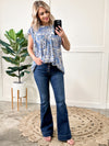 Dark Wash Button Fly Trouser Flare Judy Blue Jeans